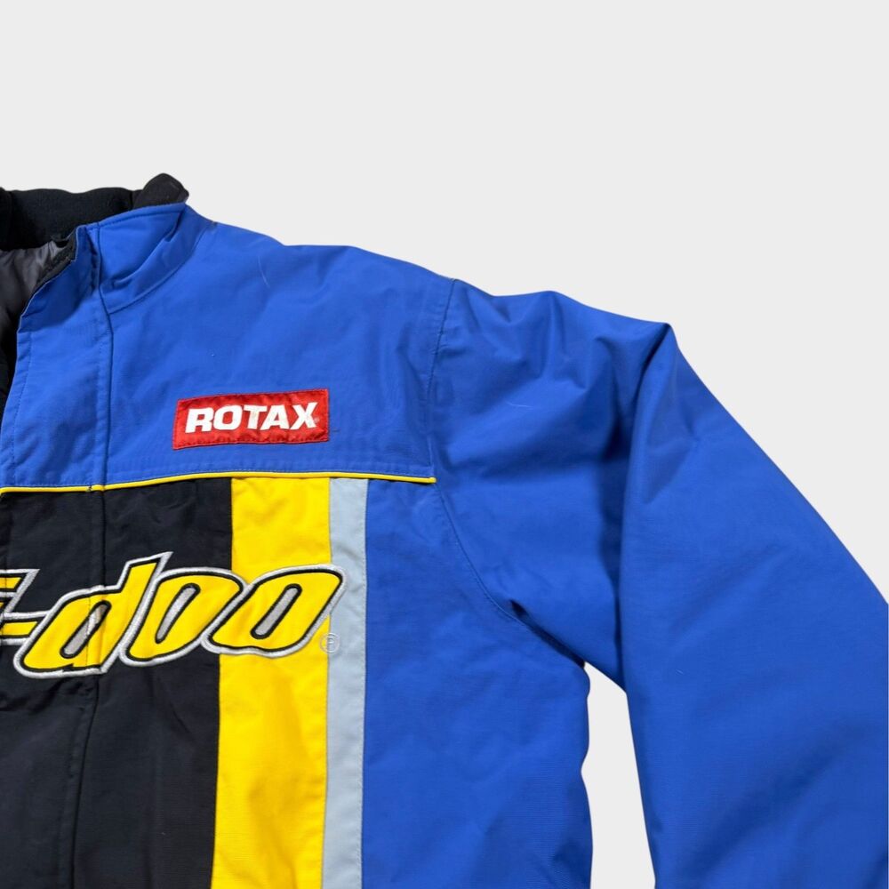 Vintage Ski-Doo Snowmobile Jacket Large Tall BRP Rotax Racing Blue Black Y2K L/T - Picture 3 of 13